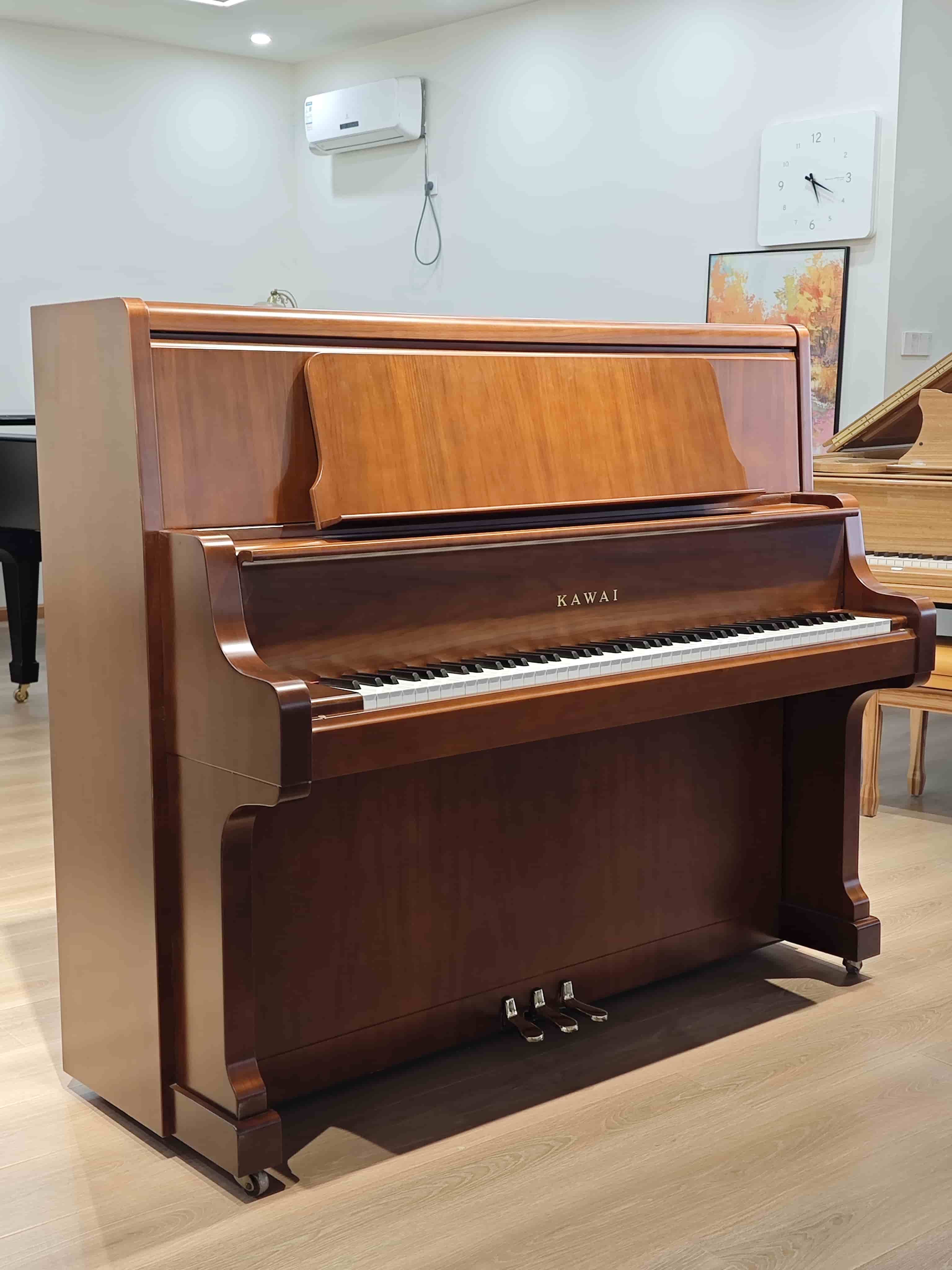 图片[4]-KAWAI卡瓦依KL-70W特制红木琴棰大谱架设计偏古典风中古实木钢琴